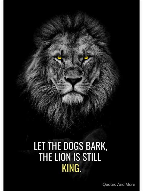 let the dogs bark the lion is still the king